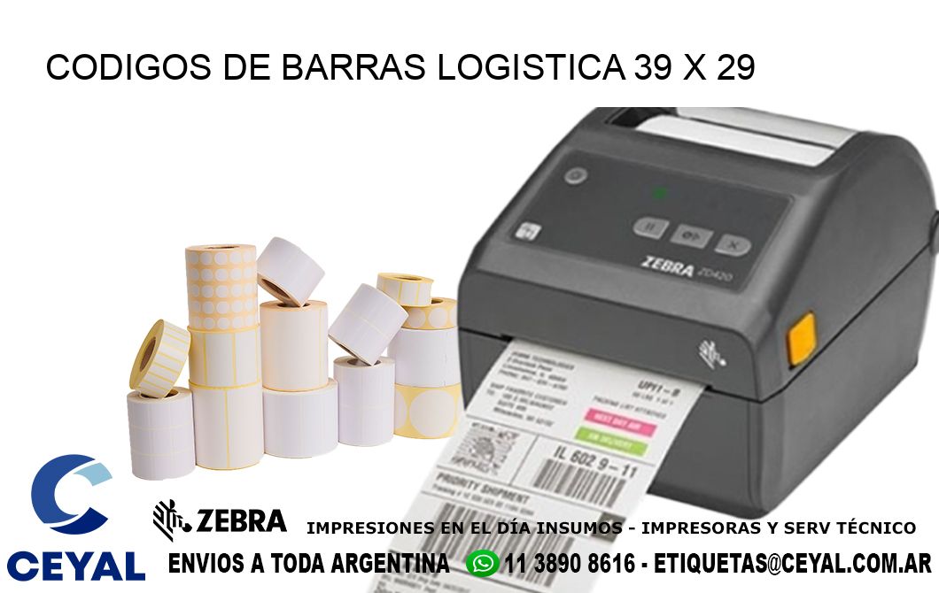 CODIGOS DE BARRAS LOGISTICA 39 x 29