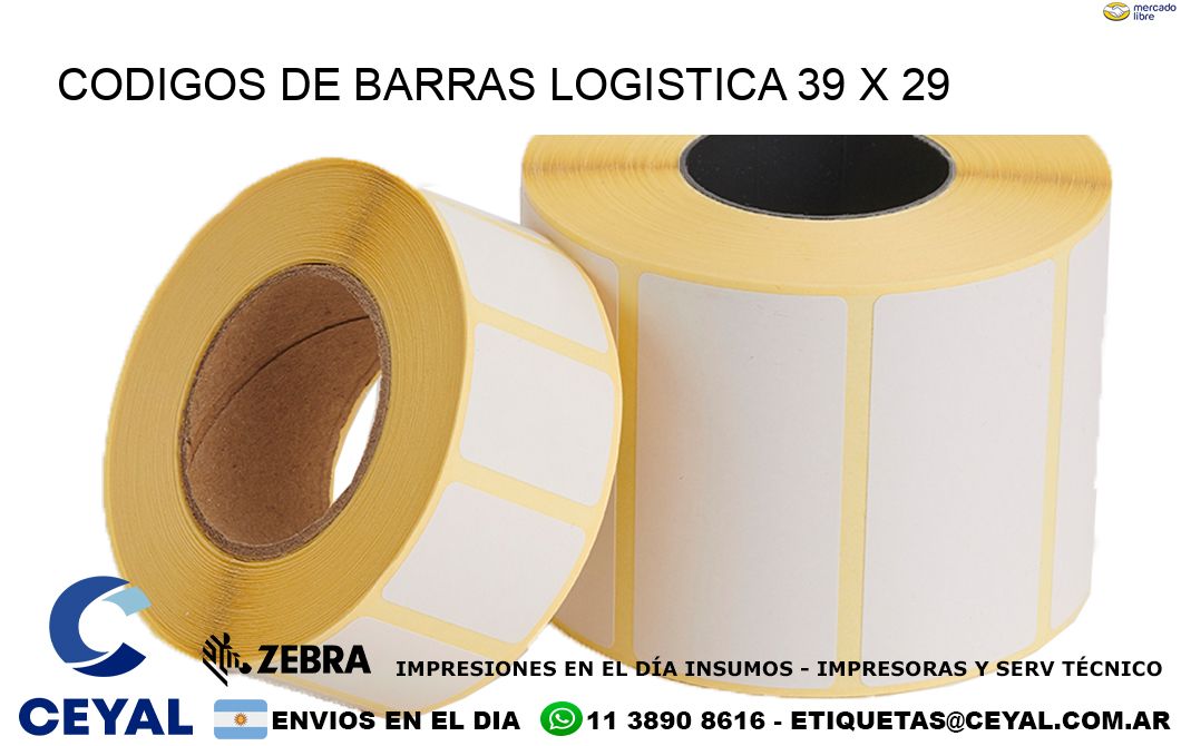 CODIGOS DE BARRAS LOGISTICA 39 x 29