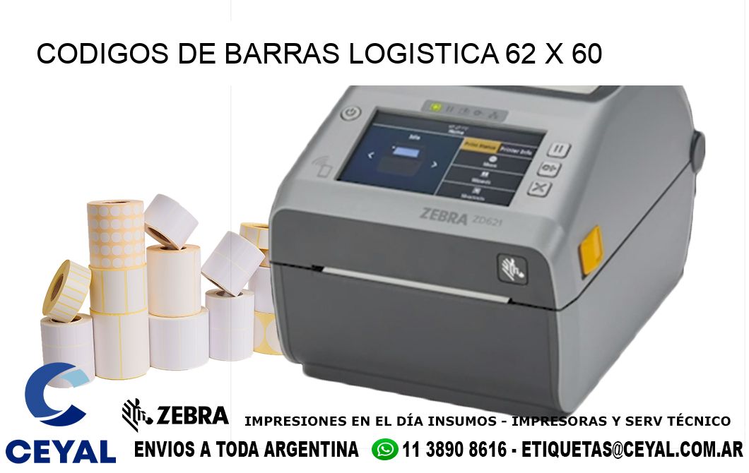 CODIGOS DE BARRAS LOGISTICA 62 x 60