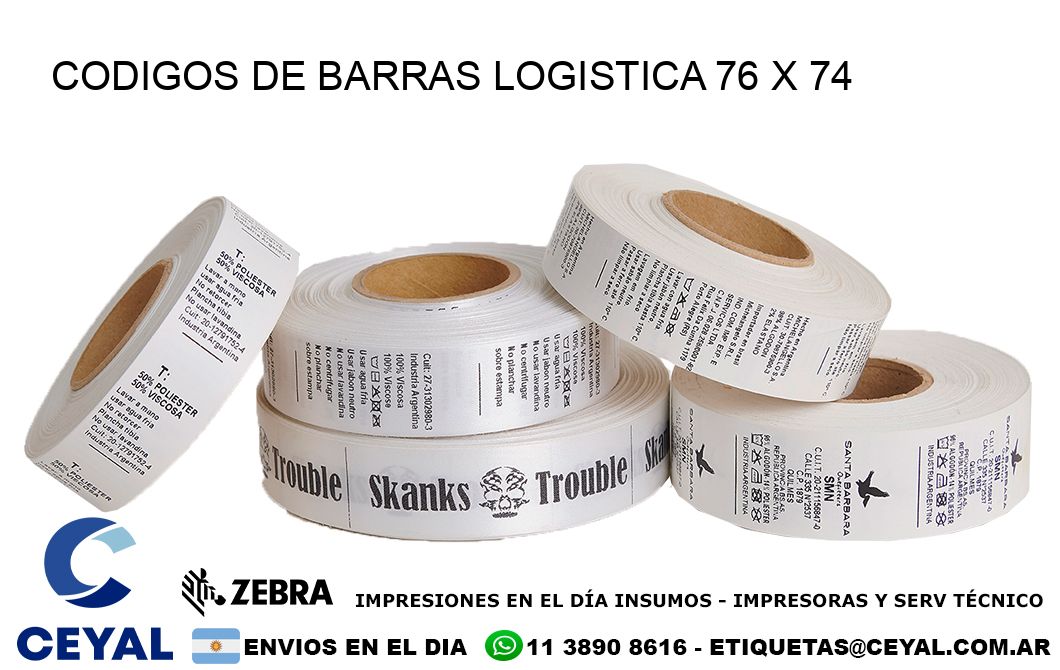 CODIGOS DE BARRAS LOGISTICA 76 x 74