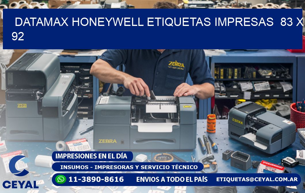 DATAMAX HONEYWELL ETIQUETAS IMPRESAS  83 x 92