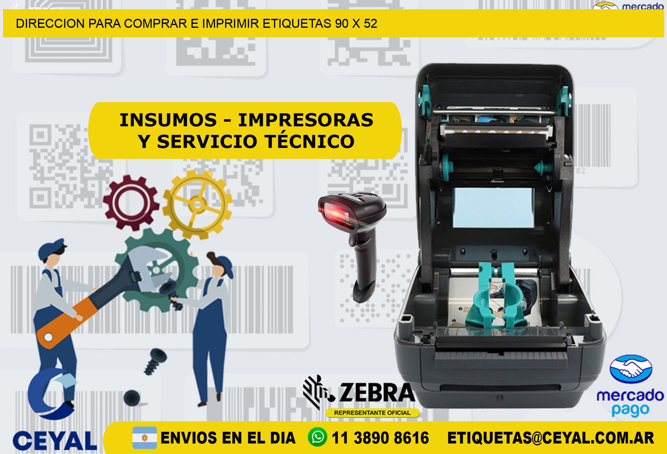 DIRECCION PARA COMPRAR E IMPRIMIR ETIQUETAS 90 x 52