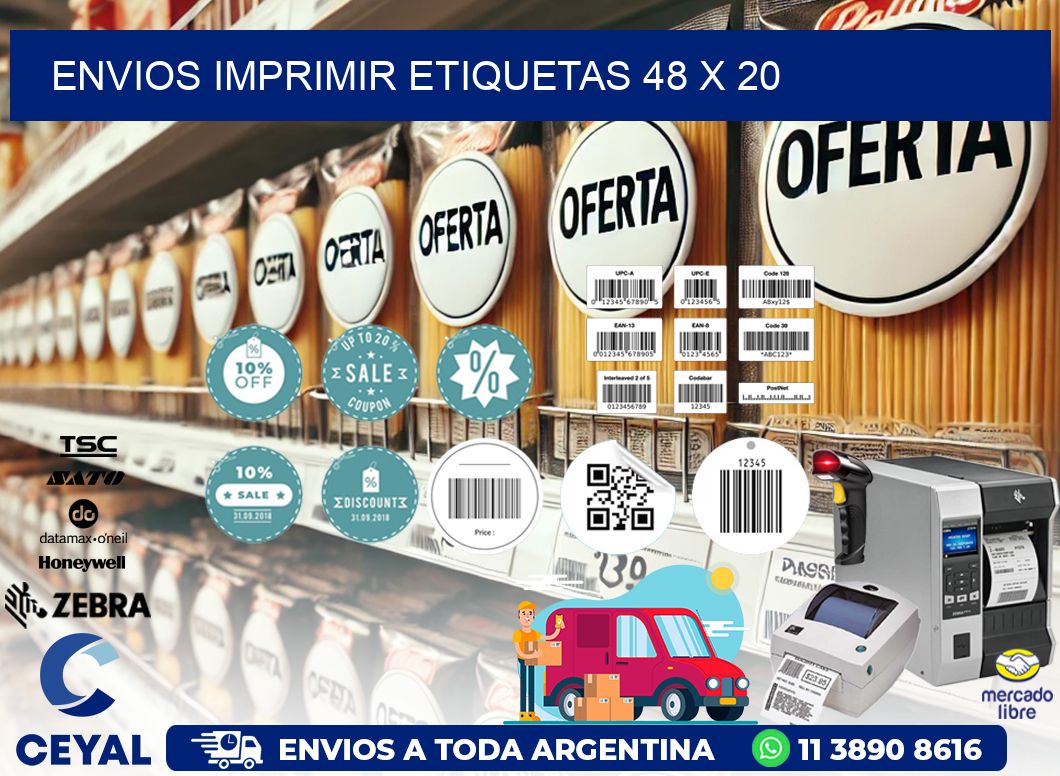 ENVIOS IMPRIMIR ETIQUETAS 48 x 20