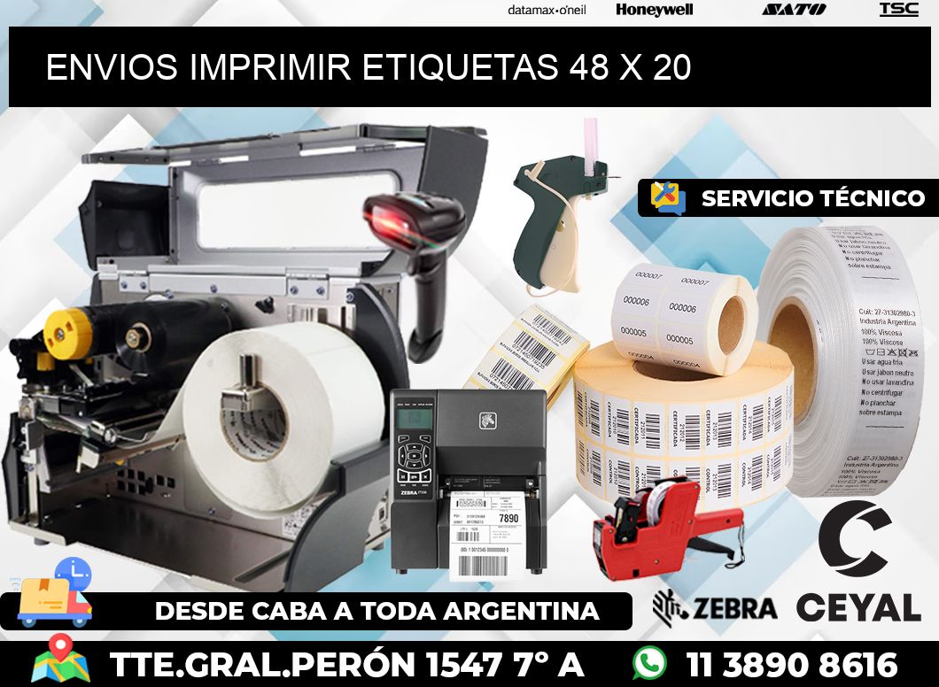 ENVIOS IMPRIMIR ETIQUETAS 48 x 20