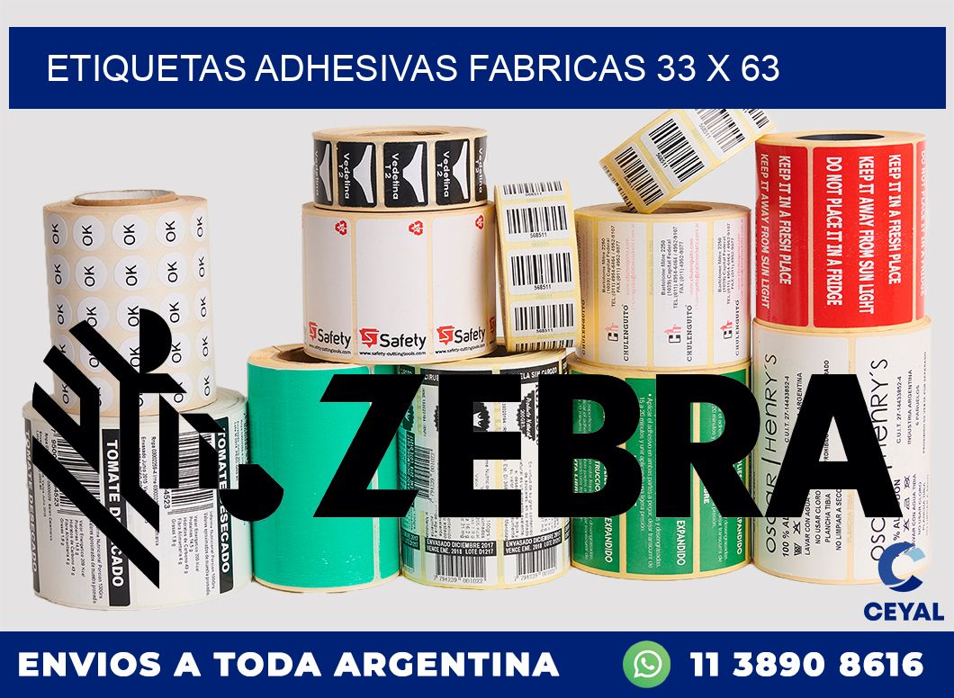 ETIQUETAS ADHESIVAS FABRICAS 33 x 63