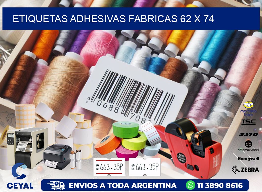 ETIQUETAS ADHESIVAS FABRICAS 62 x 74