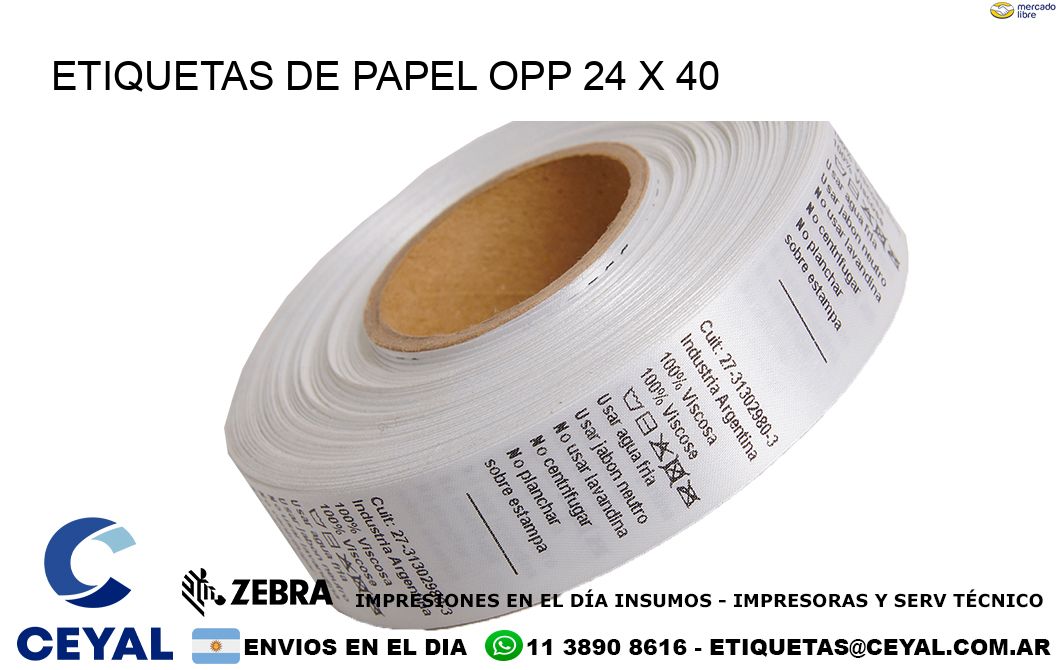 ETIQUETAS DE PAPEL OPP 24 x 40