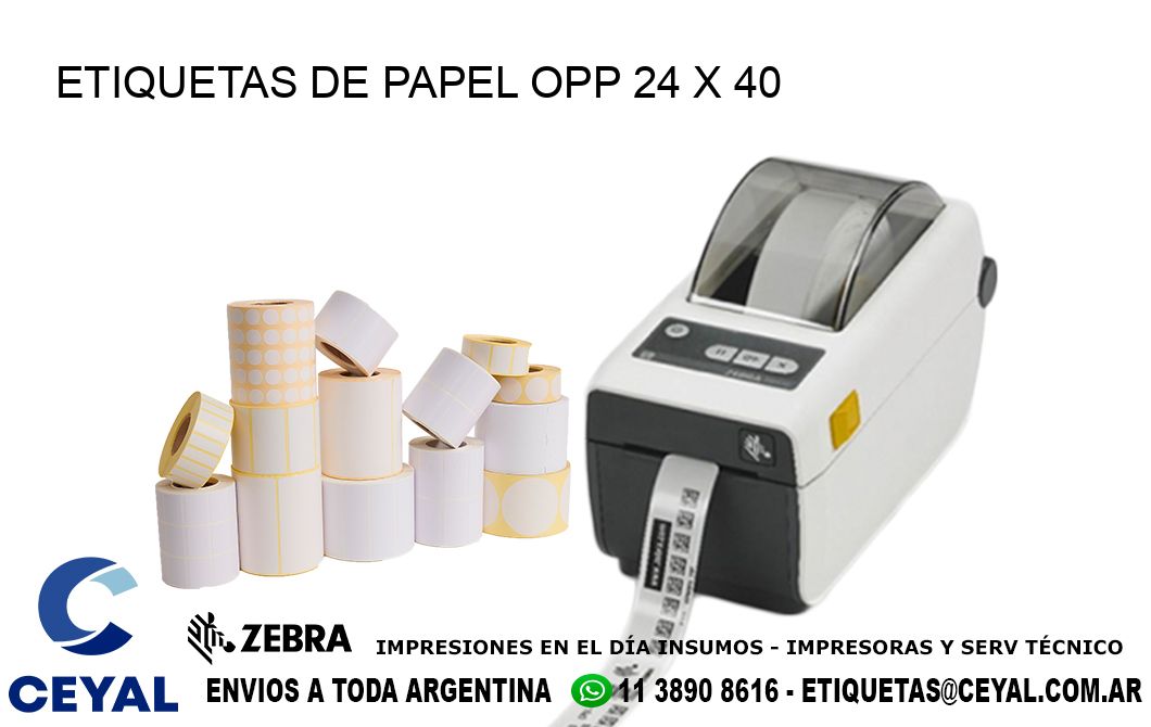 ETIQUETAS DE PAPEL OPP 24 x 40