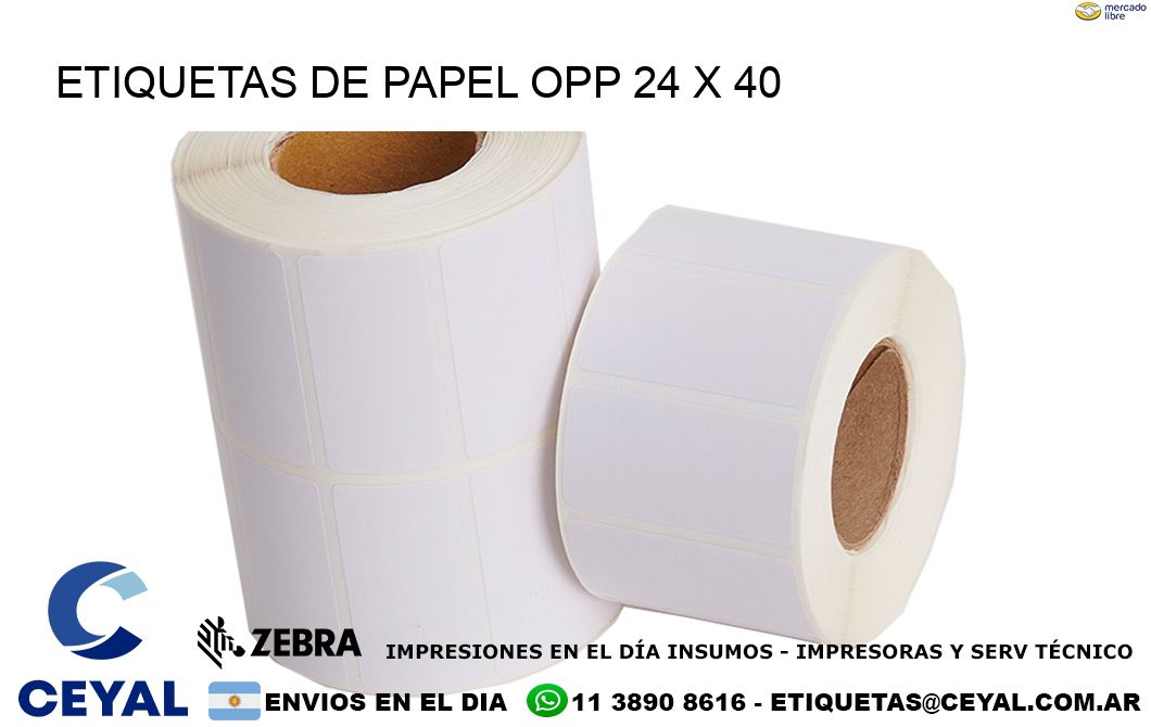 ETIQUETAS DE PAPEL OPP 24 x 40