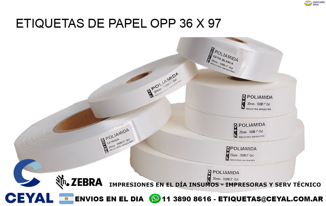 ETIQUETAS DE PAPEL OPP 36 x 97