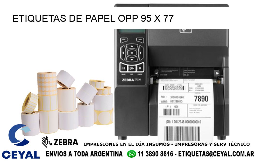 ETIQUETAS DE PAPEL OPP 95 x 77