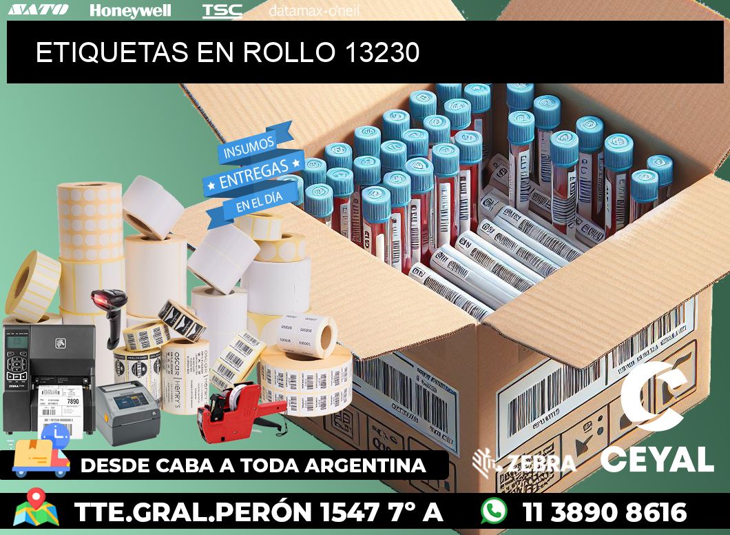 ETIQUETAS EN ROLLO 13230