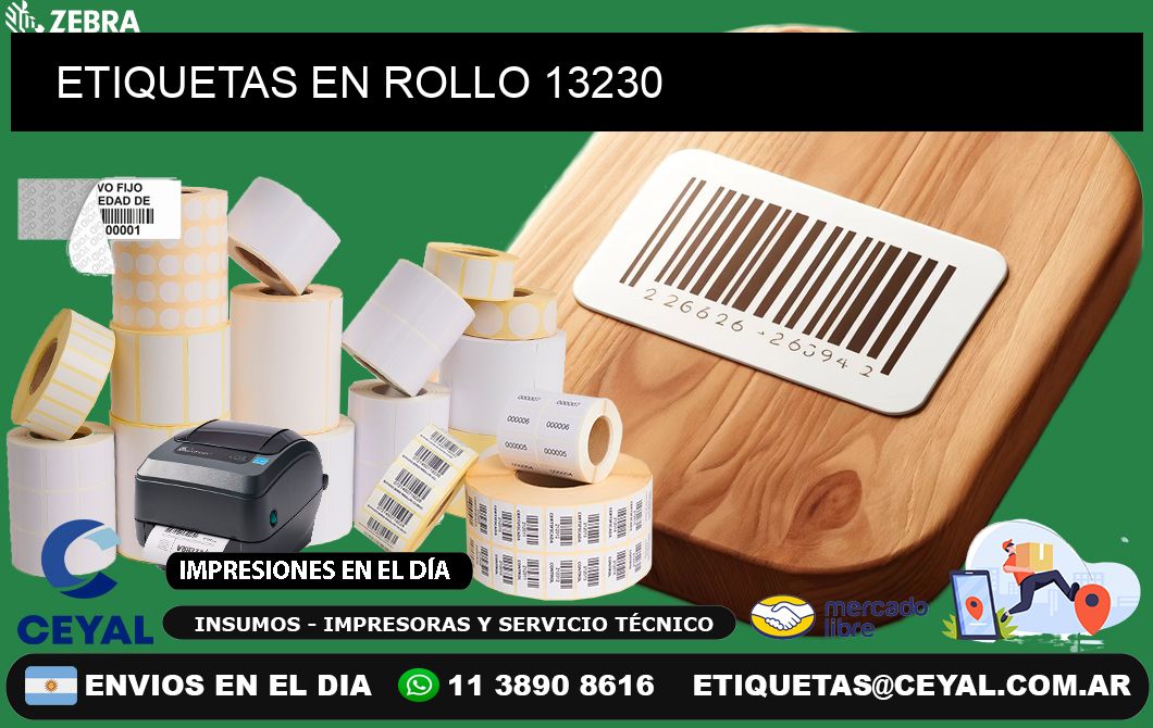 ETIQUETAS EN ROLLO 13230