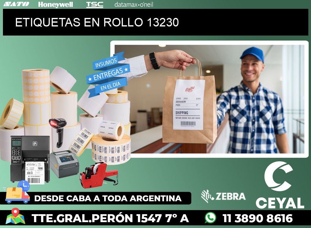 ETIQUETAS EN ROLLO 13230