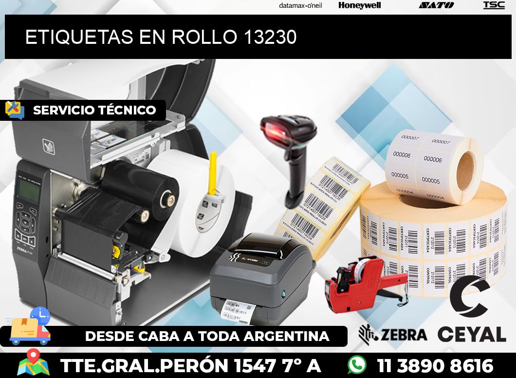 ETIQUETAS EN ROLLO 13230