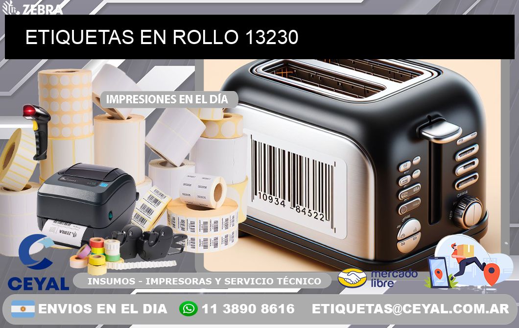 ETIQUETAS EN ROLLO 13230