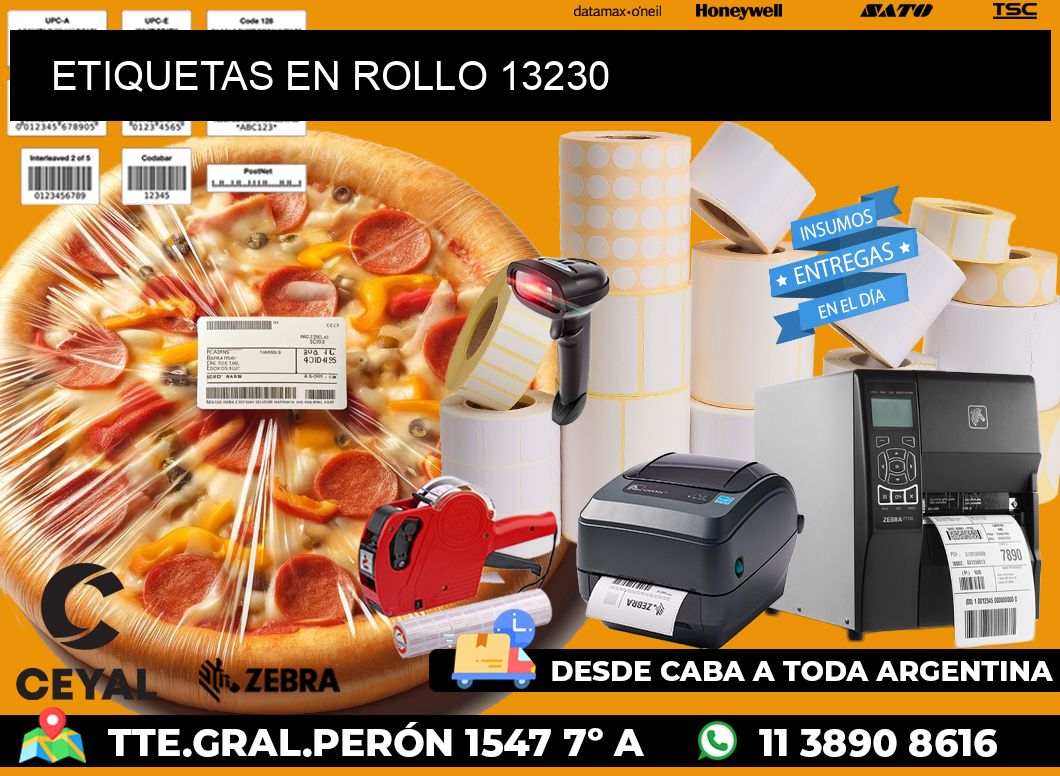 ETIQUETAS EN ROLLO 13230