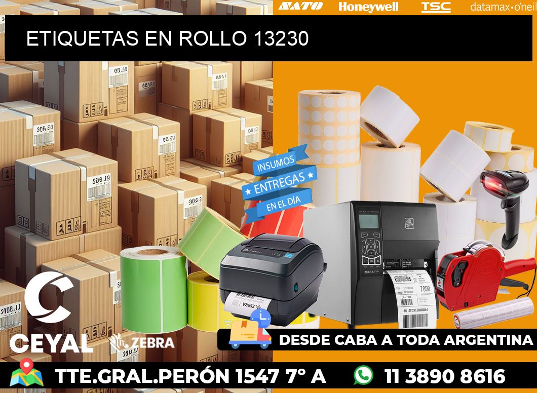 ETIQUETAS EN ROLLO 13230