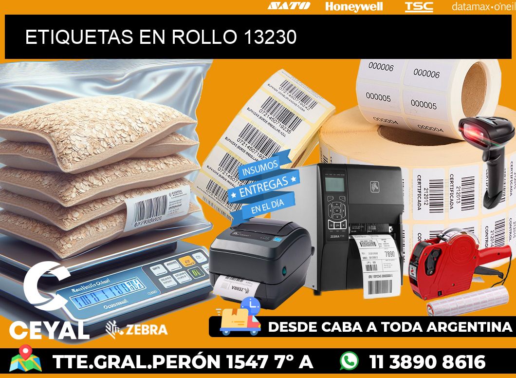 ETIQUETAS EN ROLLO 13230