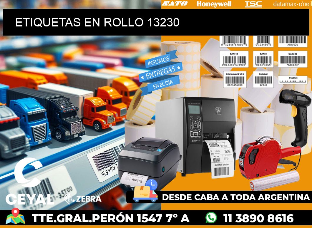 ETIQUETAS EN ROLLO 13230