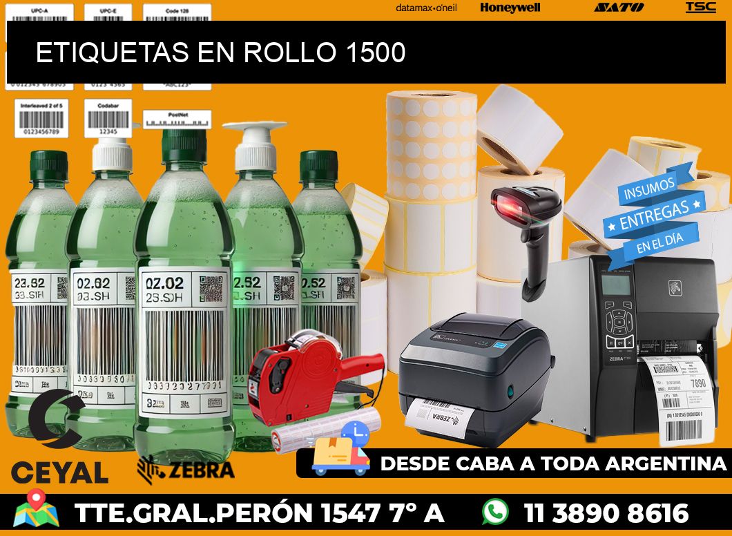 ETIQUETAS EN ROLLO 1500