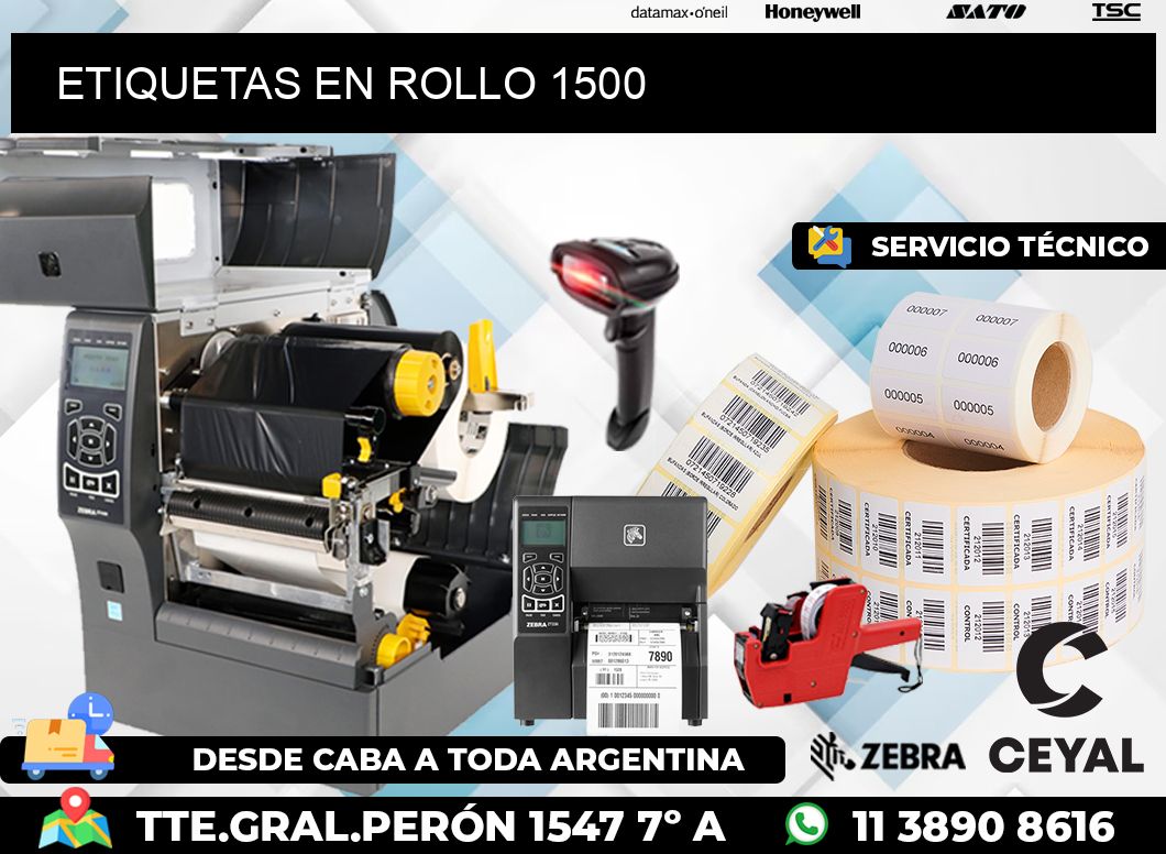 ETIQUETAS EN ROLLO 1500