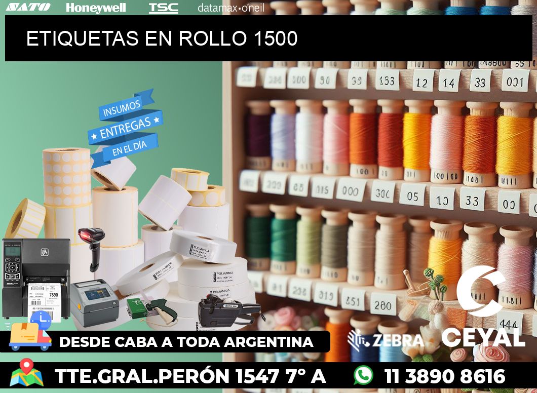 ETIQUETAS EN ROLLO 1500