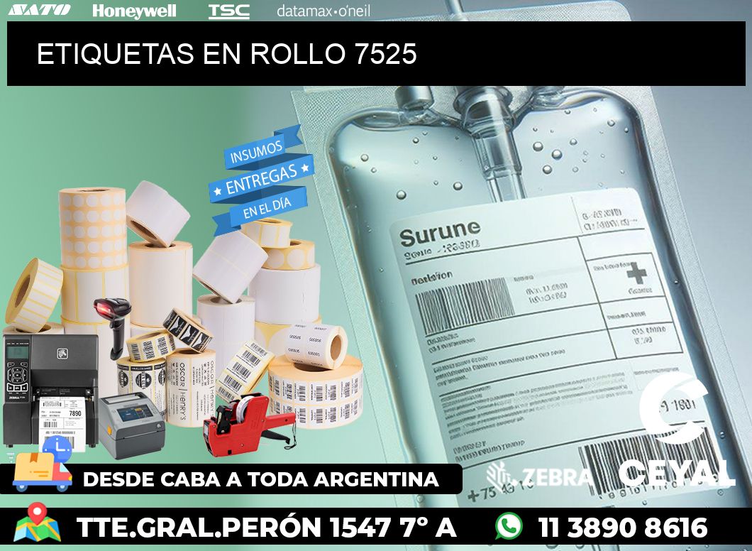 ETIQUETAS EN ROLLO 7525