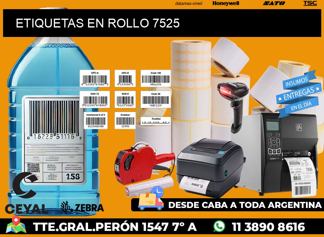 ETIQUETAS EN ROLLO 7525