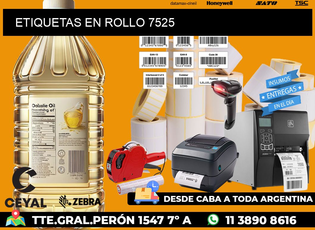 ETIQUETAS EN ROLLO 7525