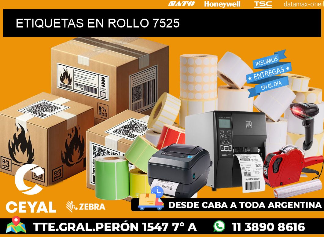 ETIQUETAS EN ROLLO 7525