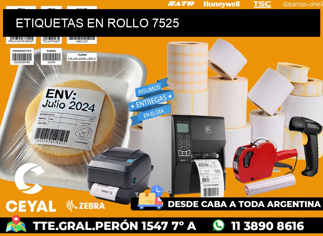 ETIQUETAS EN ROLLO 7525