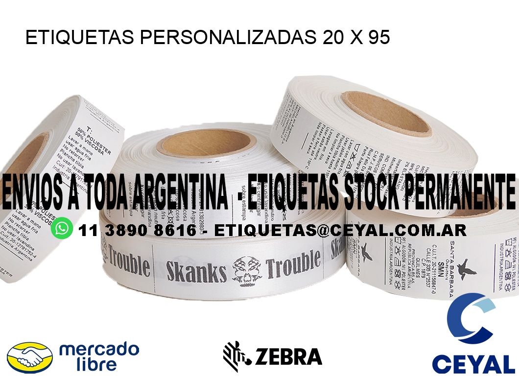 ETIQUETAS PERSONALIZADAS 20 x 95