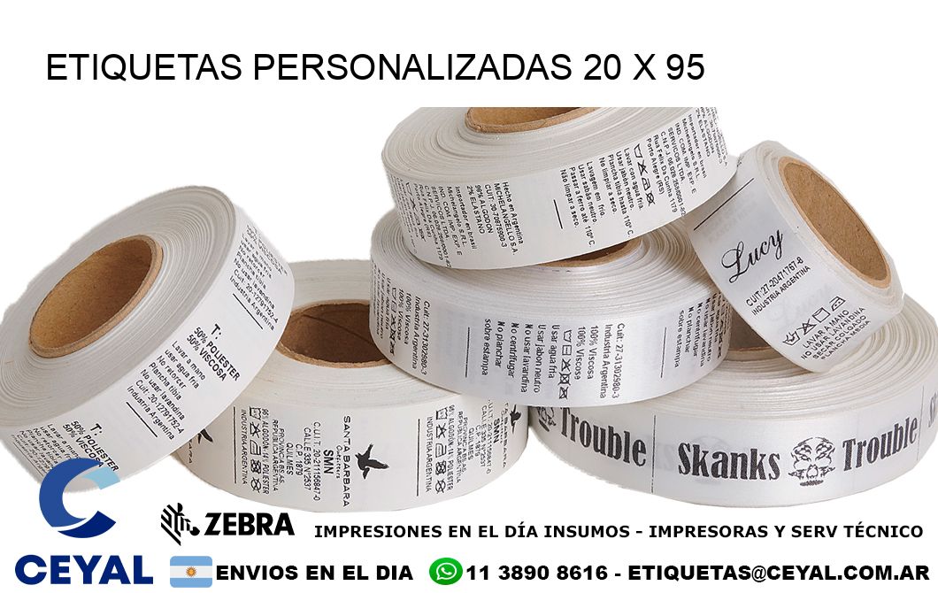 ETIQUETAS PERSONALIZADAS 20 x 95