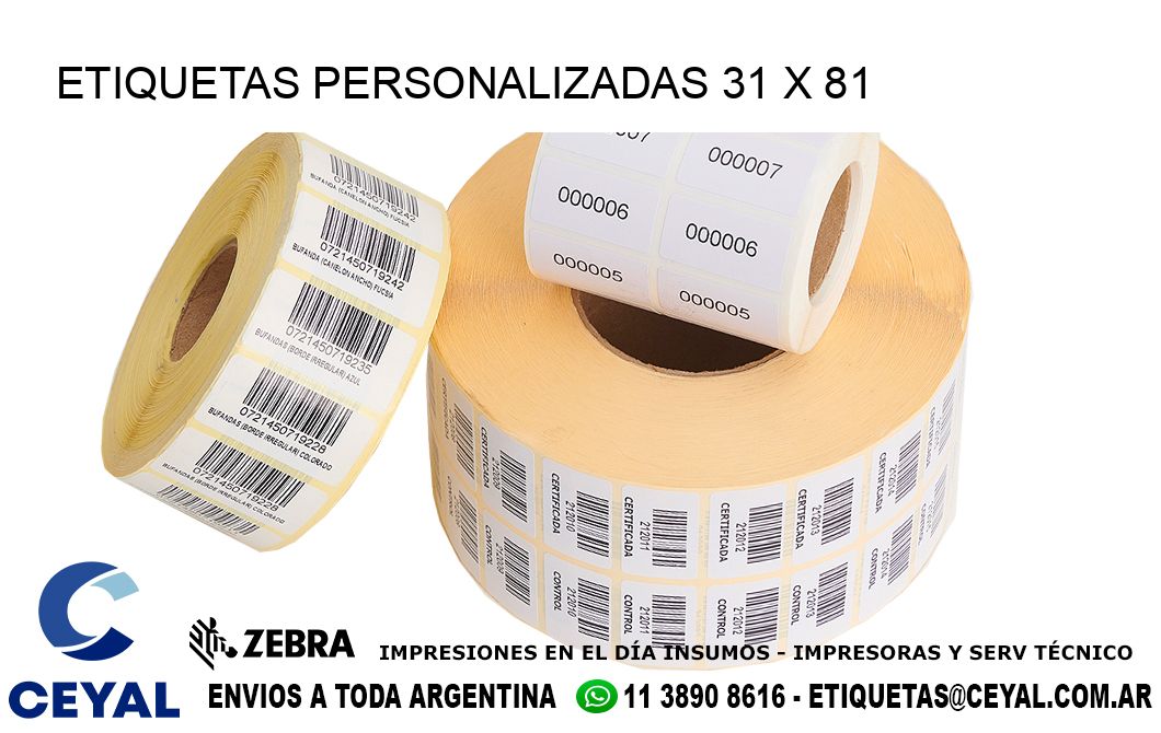 ETIQUETAS PERSONALIZADAS 31 x 81