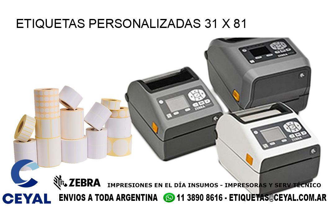 ETIQUETAS PERSONALIZADAS 31 x 81