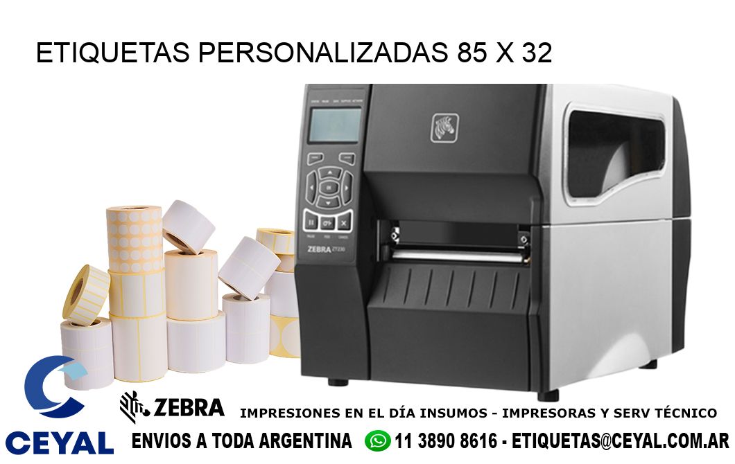 ETIQUETAS PERSONALIZADAS 85 x 32