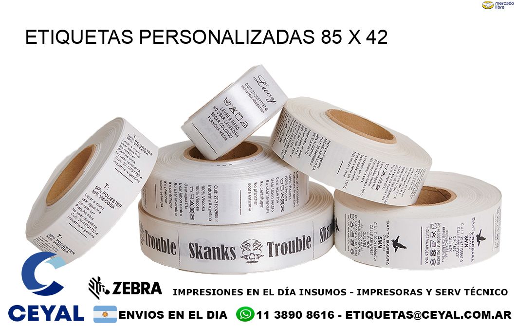 ETIQUETAS PERSONALIZADAS 85 x 42