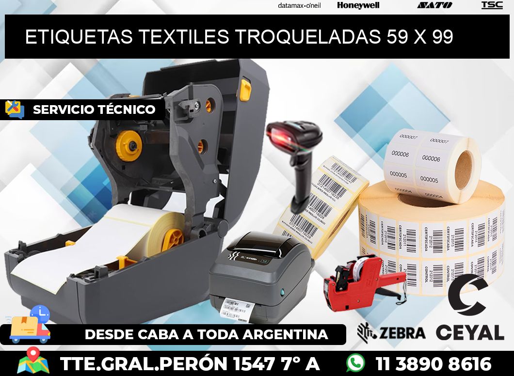 ETIQUETAS TEXTILES TROQUELADAS 59 x 99