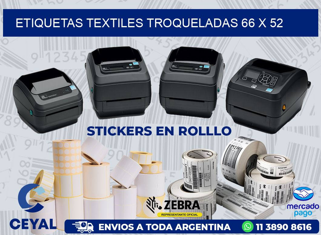 ETIQUETAS TEXTILES TROQUELADAS 66 x 52