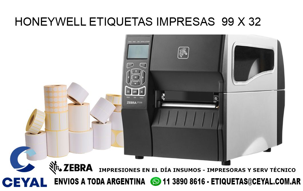 HONEYWELL ETIQUETAS IMPRESAS  99 x 32