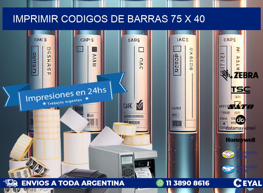 IMPRIMIR CODIGOS DE BARRAS 75 x 40