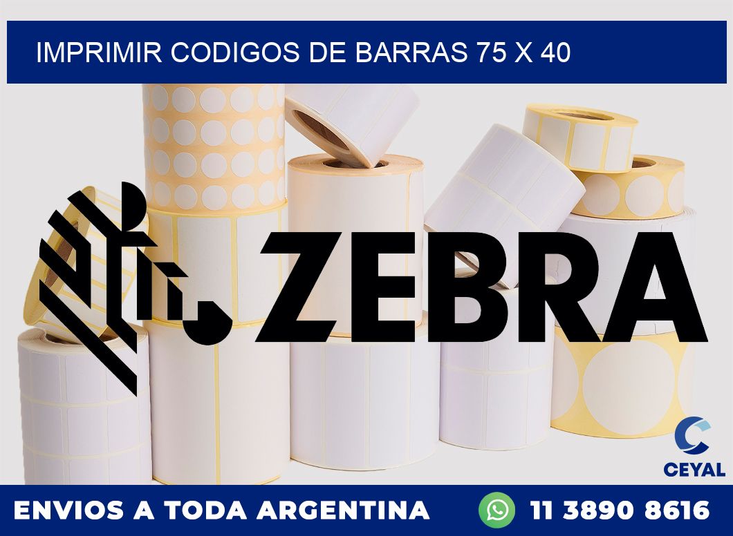 IMPRIMIR CODIGOS DE BARRAS 75 x 40