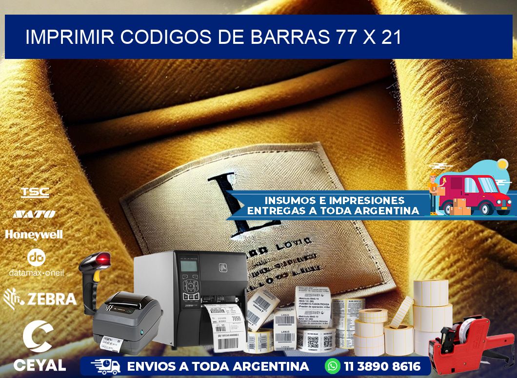 IMPRIMIR CODIGOS DE BARRAS 77 x 21