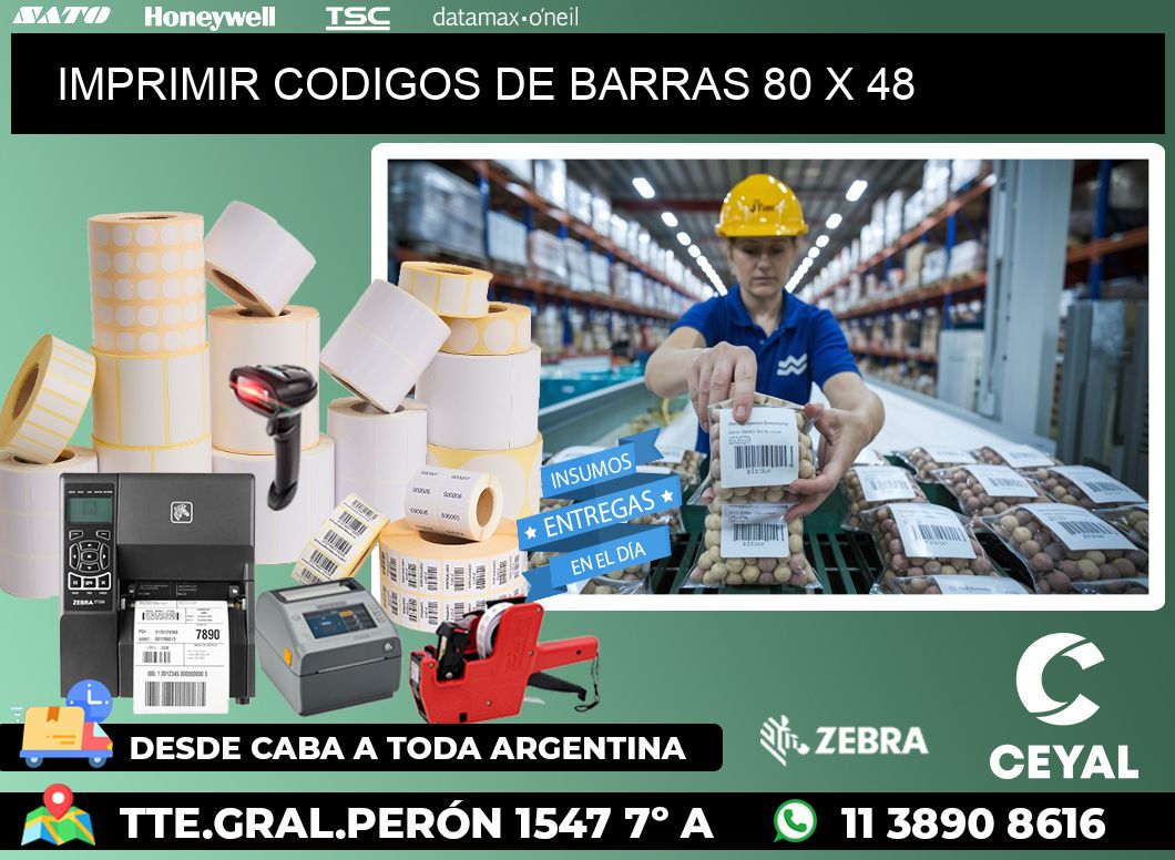 IMPRIMIR CODIGOS DE BARRAS 80 x 48