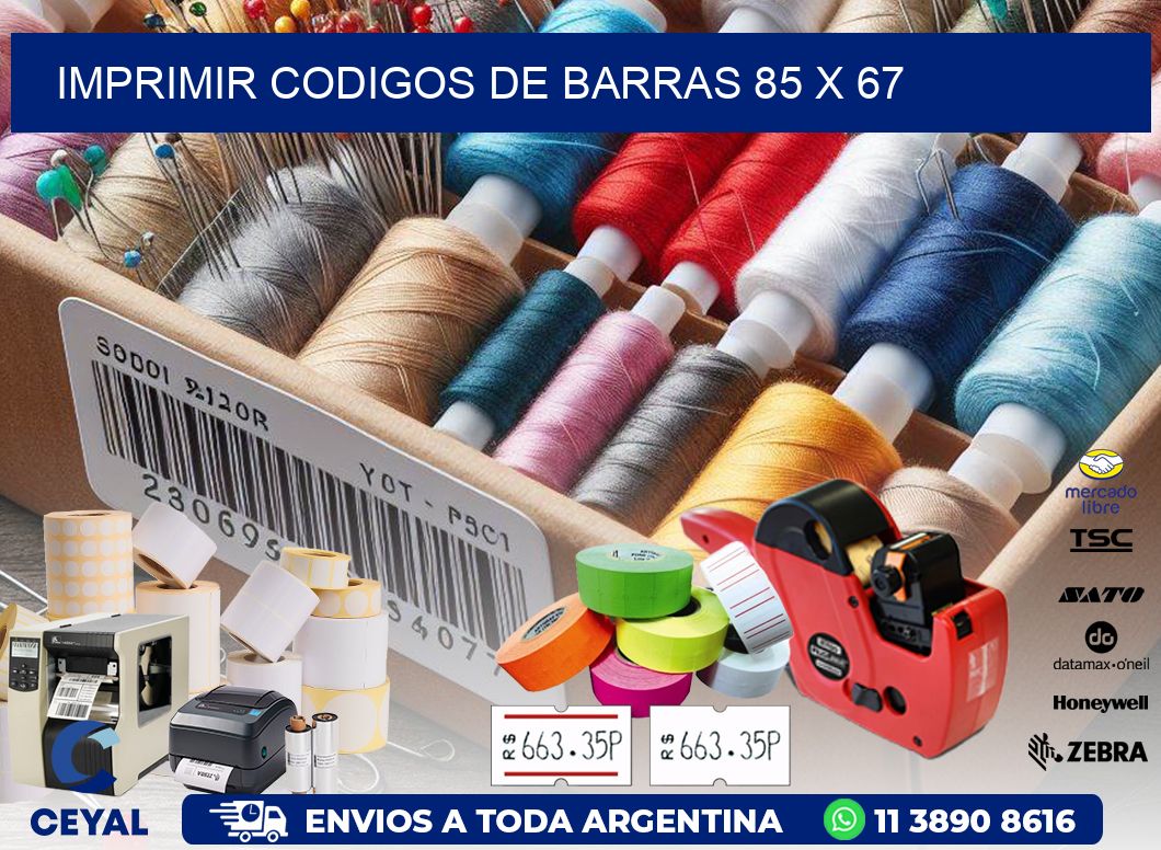 IMPRIMIR CODIGOS DE BARRAS 85 x 67