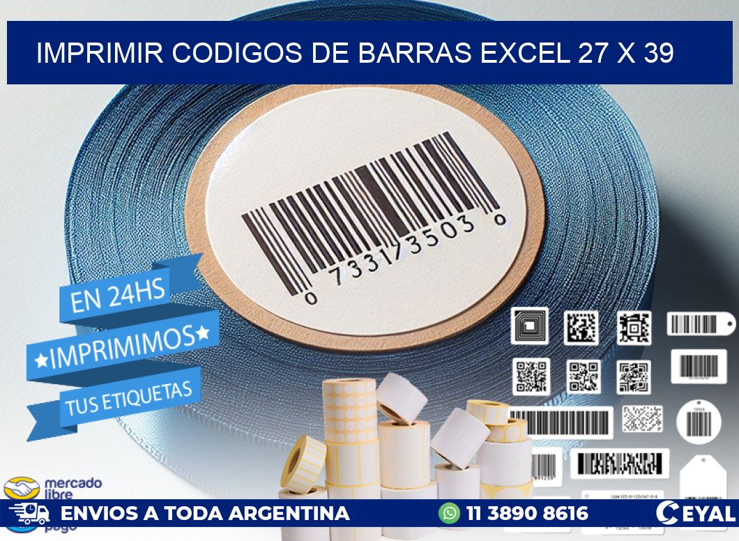 IMPRIMIR CODIGOS DE BARRAS EXCEL 27 x 39