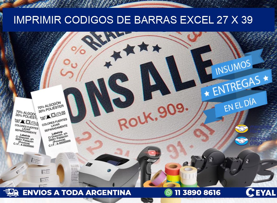 IMPRIMIR CODIGOS DE BARRAS EXCEL 27 x 39