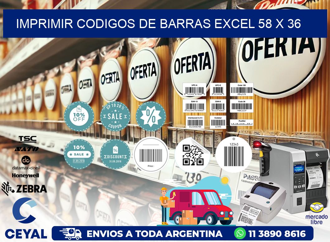 IMPRIMIR CODIGOS DE BARRAS EXCEL 58 x 36