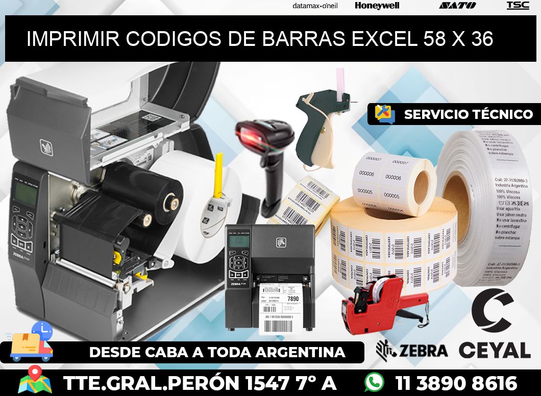 IMPRIMIR CODIGOS DE BARRAS EXCEL 58 x 36